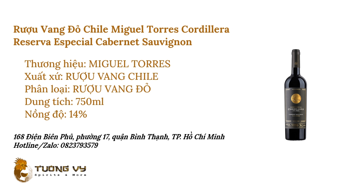 Rượu Vang Đỏ Chile Miguel Torres Cordillera Reserva Especial Cabernet