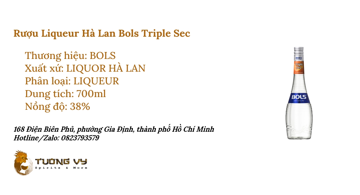 Rượu Liqueur Hà Lan Bols Triple Sec