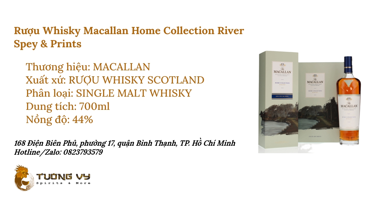 Rượu Whisky Macallan Home Collection River Spey & Prints