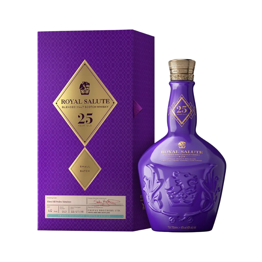 Rượu Whisky Royal Salute 25 Year Old Blended Malt Small Batch 3 Travel Exclusive Limited Edition