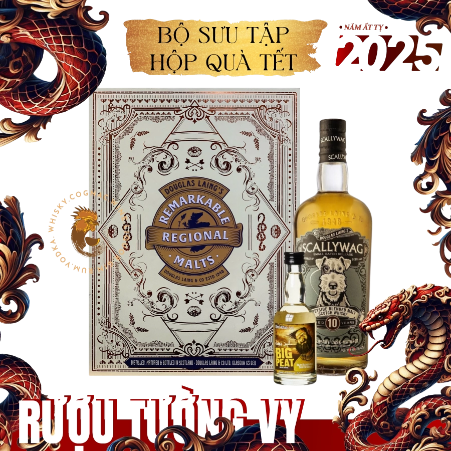 Rượu Whisky Scallywag 10 Year Old Blended Malt Scotch Whisky Phiên Bản Hộp Quà Tết Kèm Chai Mini Random