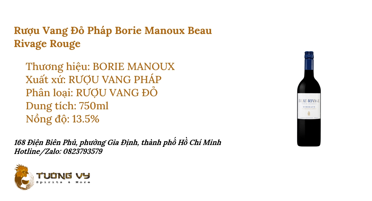 Rượu Vang Đỏ Pháp Borie Manoux Beau Rivage Rouge - Rượu Tường Vy