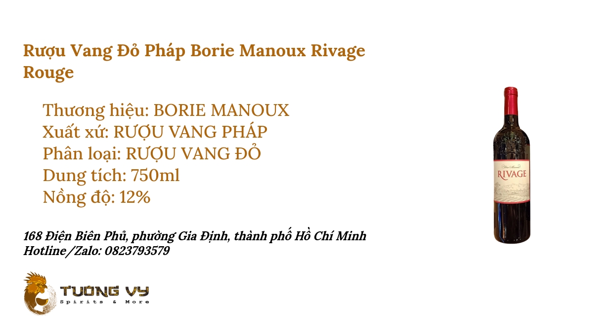 Borie Manoux Rivage Rouge - Vang Đỏ Pháp | Rượu Tường Vy