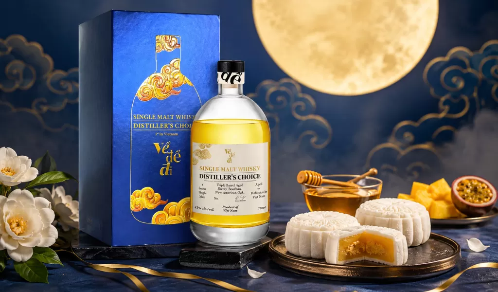 Bánh Trung Thu Dẻo Truyền Thống Cùng Dòng Whisky Nội Địa