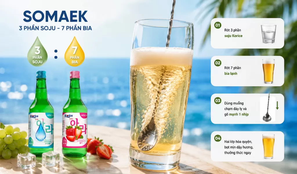 Kỹ Thuật Pha Trộn Rượu Soju Korice Chuẩn Phong Cách Hàn