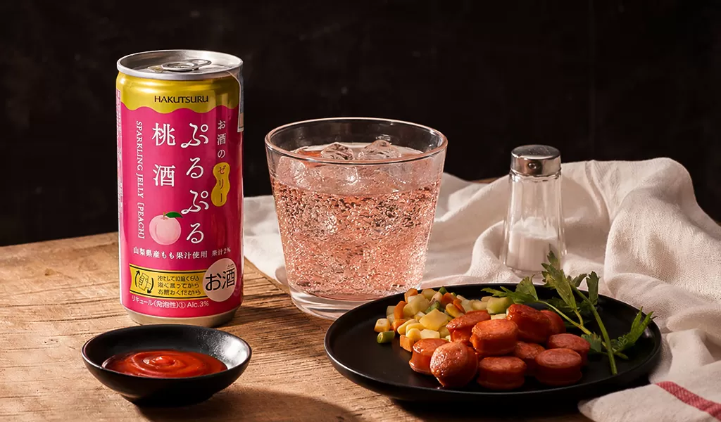 Nước Ép Lên Men Nhật Bản Hakutsuru Purupuru Sparkling Jelly Vị Đào
