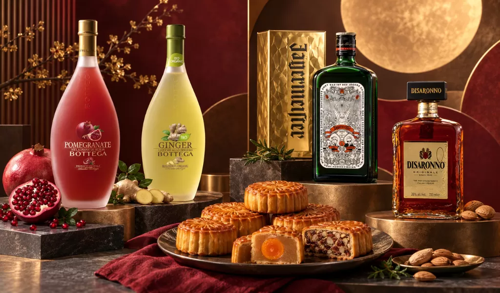 Rượu Liqueur Cân Bằng Vị Ngọt Bánh Trung Thu Nướng
